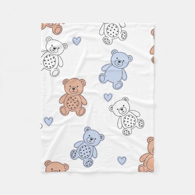 Süße Teddybär-Nursery Fleecedecke (Vorderseite)