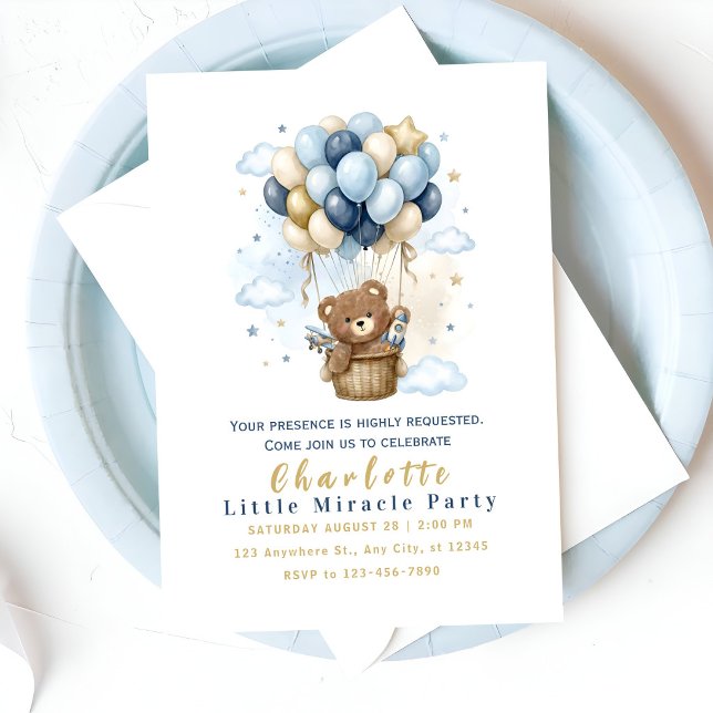 Süße Teddybär-Party Einladung (Von Creator hochgeladen)