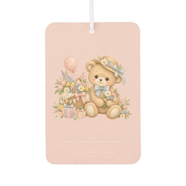 Süße Teddybär-Party-Gestaltung Autolufterfrischer (Vorderseite)