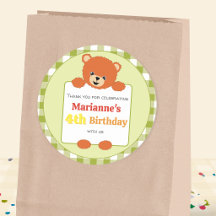 Süße Teddybär-Picknick-Gingham-Geburtstagsfeier