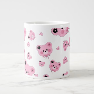 Süße Teddybär-Spezialtasse – Pink & Schwarz  Jumbo-Tasse