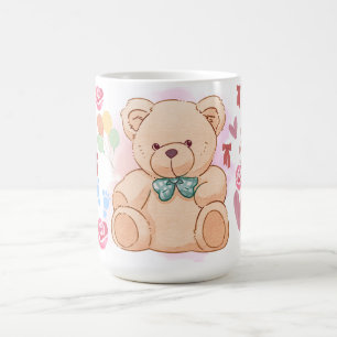 Süße Teddybär- und Herz-Babyshower-Tasse Kaffeetasse