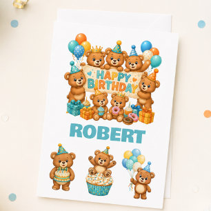 Süße Teddybären Alles Gute zum Geburtstag Karte