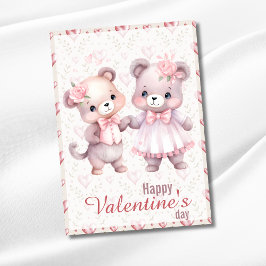 Süße Teddybären Frohen Valentinstag Feiertagskarte