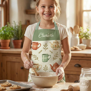 Süße Teeparty Blumen Cottagecore Kinder Schürze