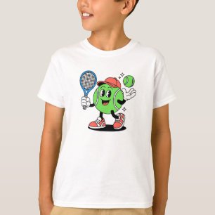 Süße Tennisball-Charakter-Maskottchen Lustiger S T-Shirt