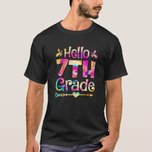 Süße Tie Dye Hallo 7. Klasse Zurück zur Schule Ers T-Shirt