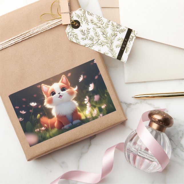 Süße Tier #0001 Rechteckiger Aufkleber (Schenken)