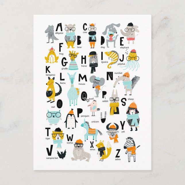 Süße Tier Alphabet | Einige haben Hasen Postkarte (Vorderseite)