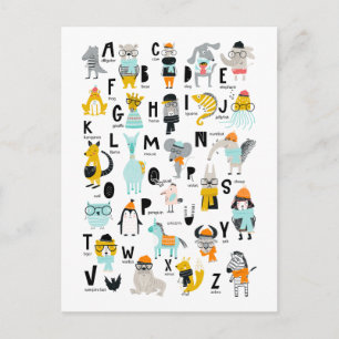 Süße Tier Alphabet   Einige haben Hasen Postkarte