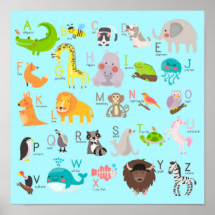 Süße Tier Alphabet Poster