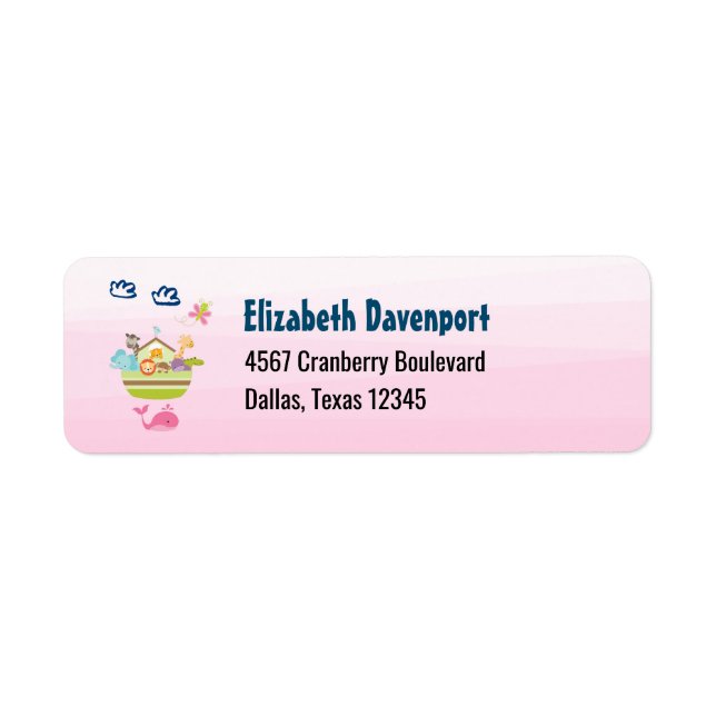 Süße Tier Ark mit Schmetterling und Whalrosa (Vorne)