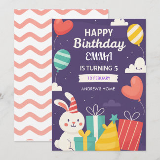 Süße Tier Birthday Party Einladung Vorlage