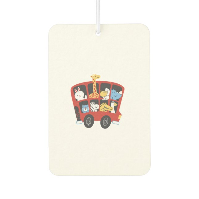 Süße Tier Bus Adventure für Kinder Autolufterfrischer (Vorderseite)