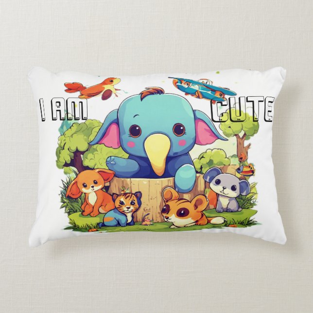 Süße Tier Cartoon Abbildung i niedlich Dekokissen (Vorderseite)