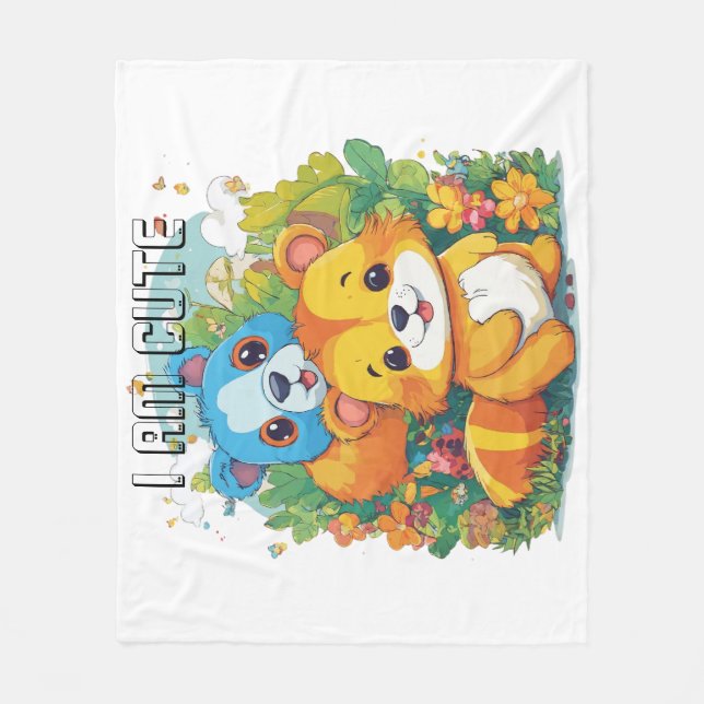 Süße Tier Cartoon Abbildung i niedlich Fleecedecke (Vorderseite)