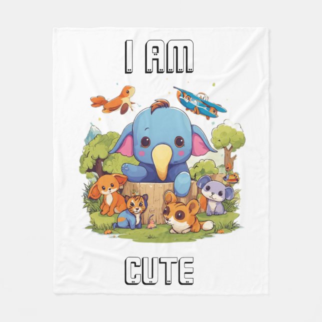 Süße Tier Cartoon Abbildung i niedlich Fleecedecke (Vorderseite)