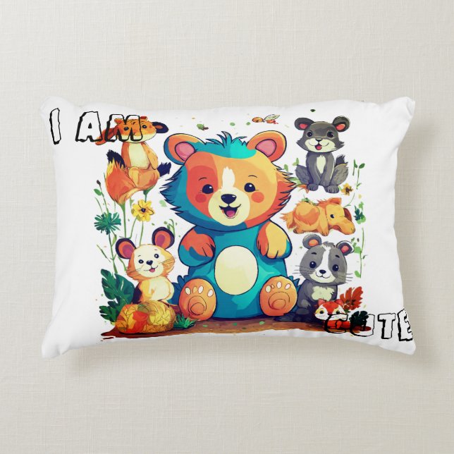 Süße Tier Cartoon neu i am niedlich Dekokissen (Vorderseite)