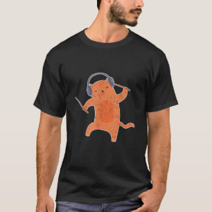 Süße Tier Cat Drummer gibt Schlagzeug-Trommeln T-Shirt