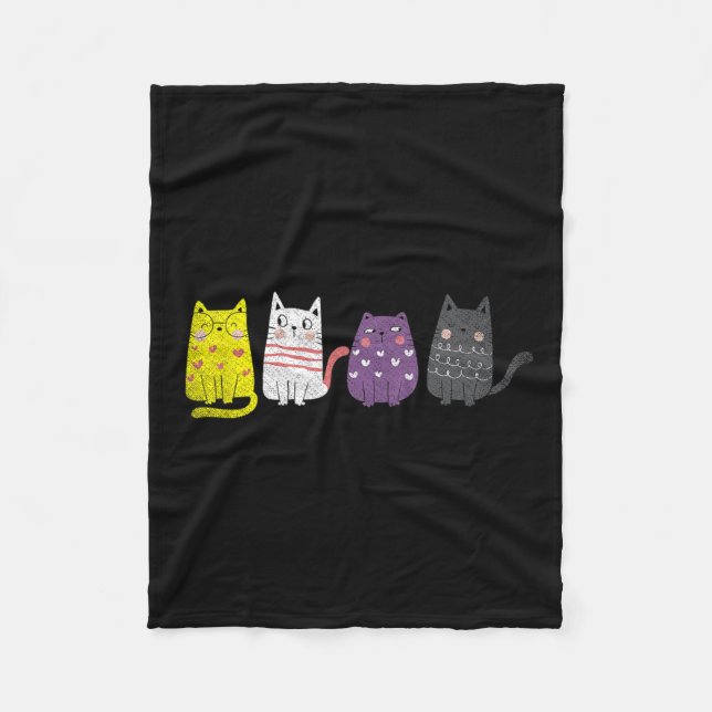 Süße Tier Cat Geschenke Nicht binäre Pride Agence  Fleecedecke (Vorderseite)