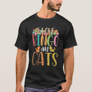 Süße Tier Cat Pet Gambling I Liebe Bingo und Katze T-Shirt