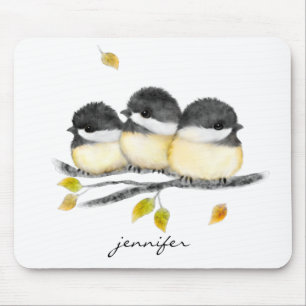 süße Tier Chickadee Bird Mouse Pad Mousepad