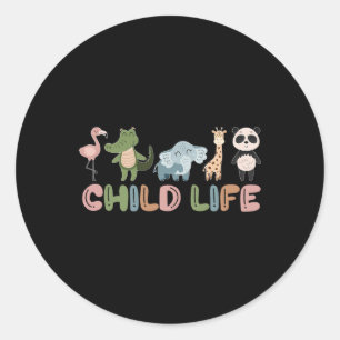 Süße Tier Child Life Specialist Play Therapy Runder Aufkleber