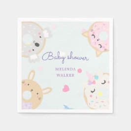 süße Tier Donuts Babydusche Serviette