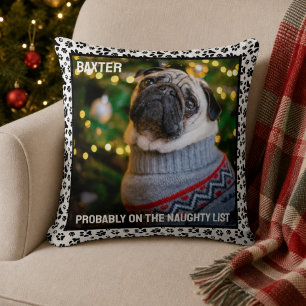 Süße Tier-Foto-Weihnachts-Naughty-Liste Kissen