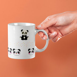 Süße Tier freundlicher Panda trägt klassische Tass Kaffeetasse