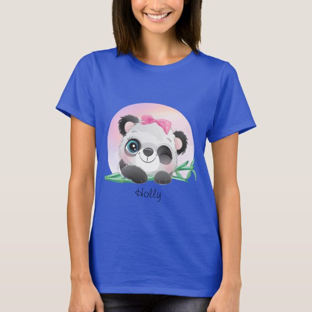 süße Tier Friendly Panda Bamboo    T-Shirt (Vorderseite)