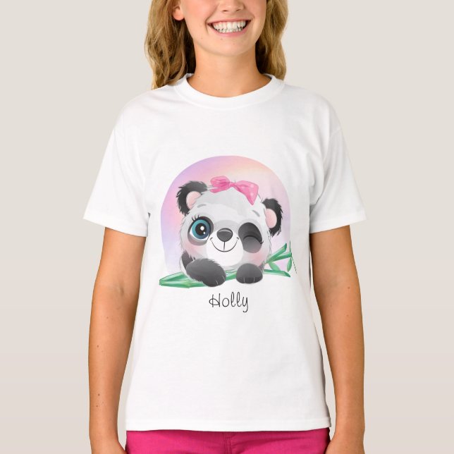 süße Tier Friendly Panda Bamboo T-Shirt (Vorderseite)