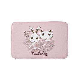 Süße Tier Friends Pink Girls Kinder Badematte