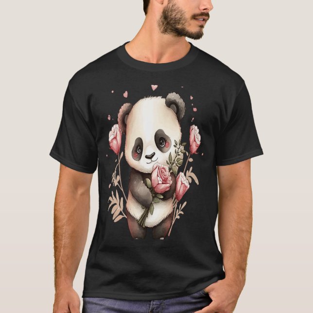 Süße Tier Girl panda valentine day women panda b T-Shirt (Vorderseite)