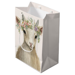 Süße Tier Goat Boho Watercolor Mittlere Geschenktüte