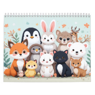 Süße Tier Kalender 2026 - Adorable Kawaii Style