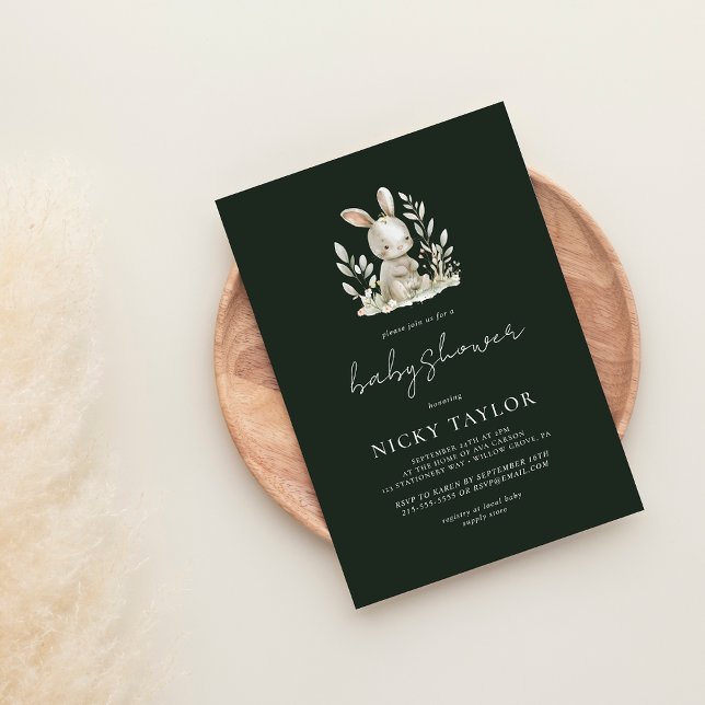 Süße Tier-Kinderdusche aus Grünholz Einladung (Von Creator hochgeladen)