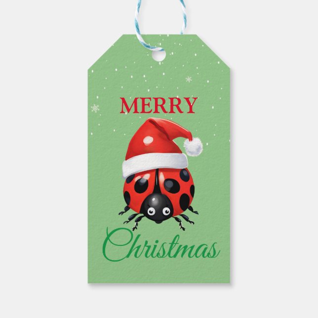 Süße Tier Lady bug Weihnachtskostüm Geschenkanhänger (Rückseite)