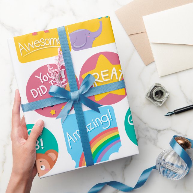 Süße Tier-Lohn für Motivierend Klassenzimmer Geschenkpapier (Von Creator hochgeladen)