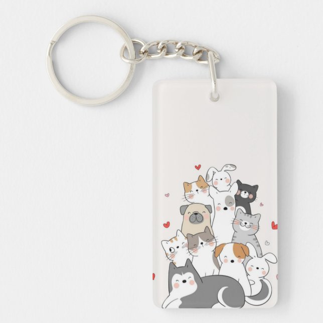 Süße Tier Lover Geschenk Schlüsselanhänger (Vorderseite)
