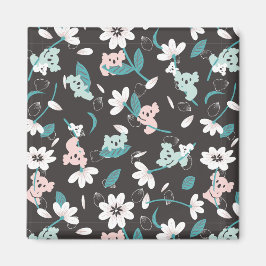 Süße Tier mit farbenfrohen Koala-Mustern und Blume Magnet