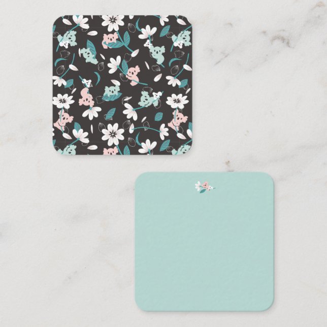 Süße Tier mit farbenfrohen Koala-Mustern und Blume Mitteilungskarte (Vorne/Hinten)