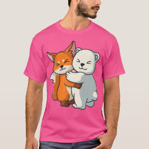 Süße Tier mit Fox- und Polar-Bären T-Shirt