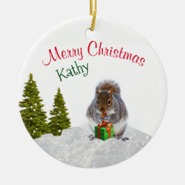 Süße Tier-Ornament/Weihnachtshörnchen Keramik Ornament