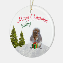 Süße Tier-Ornament/Weihnachtshörnchen Keramik Ornament