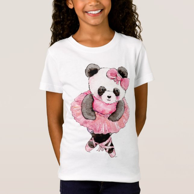 Süße Tier Panda Ballerina T-Shirt (Vorderseite)