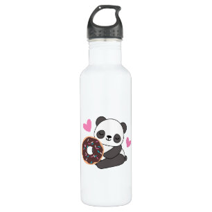 Süße Tier Panda Bear Pink Herz Donut Edelstahlflasche
