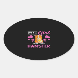 Süße Tier Pet Mama Hamster Ovaler Aufkleber