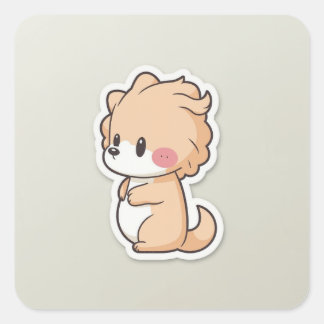 Süße Tier Quadratischer Aufkleber