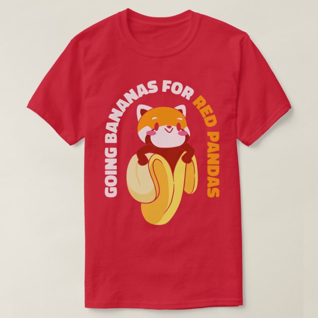 Süße Tier Red Panda Banana Frucht Wildlife Feinsch T-Shirt (Design vorne)